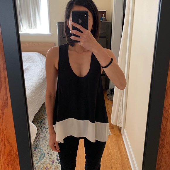 BCBG Black/white cut-out party tank top - Picture 8 of 11